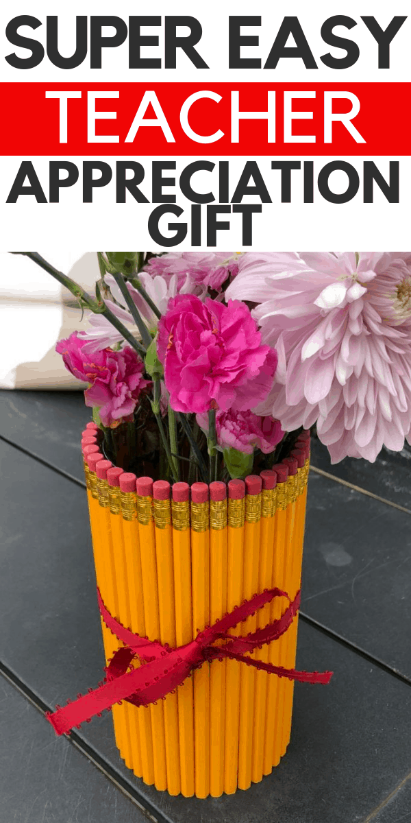 Cheap & Easy Pencil Vase for Teacher's Gift | Lucky Mojito